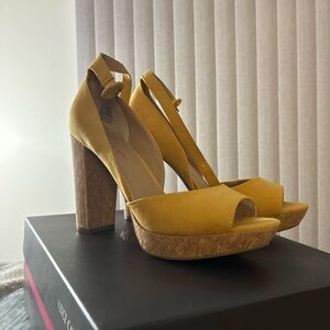 Sun + Stone Yellow Platform Heels with Chunky Heel